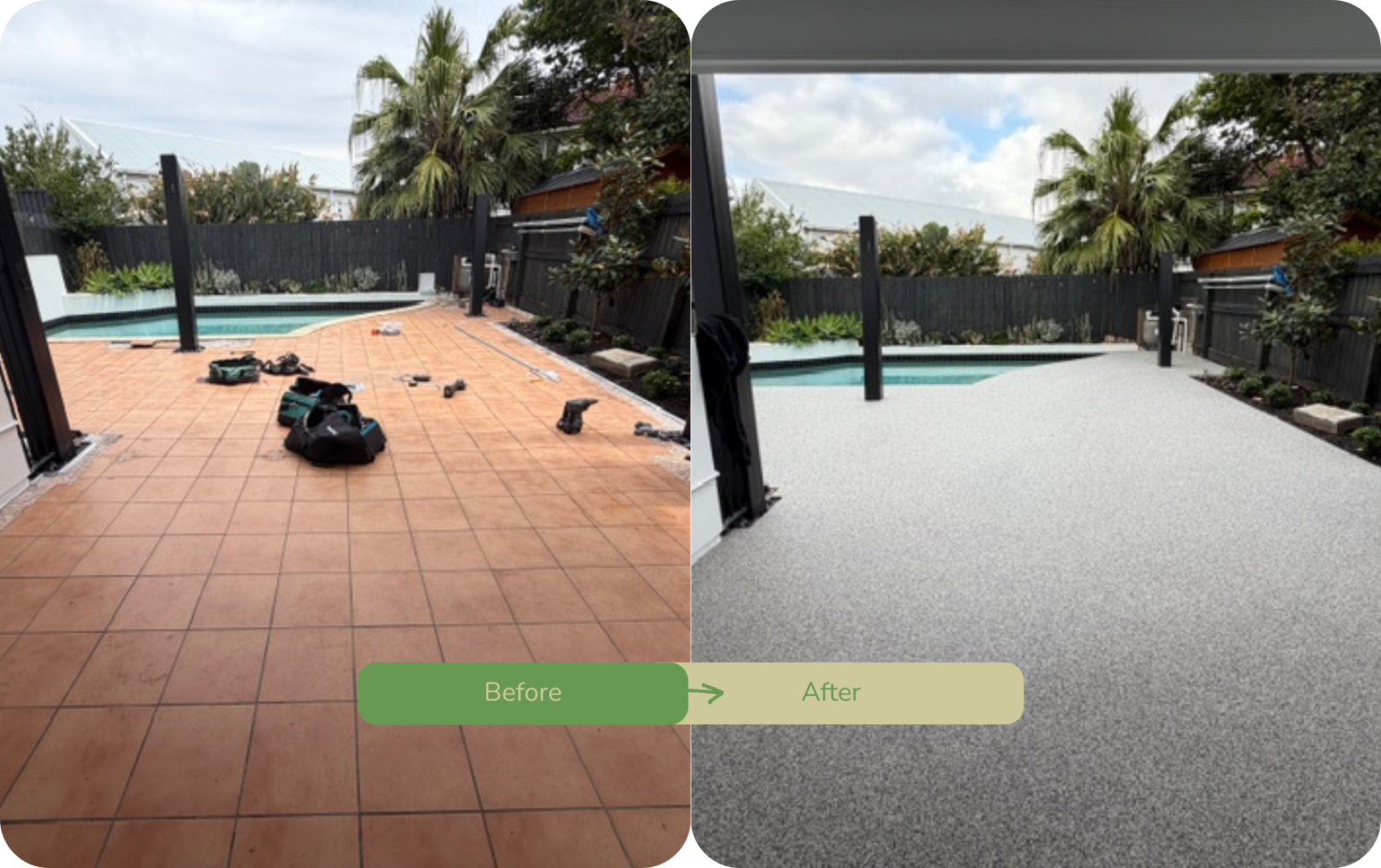 Before and After QLD Pool Surround