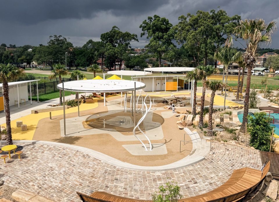 Granville Park splash play area resurfaced with StoneSet resin bound paving for Cumberland City Council